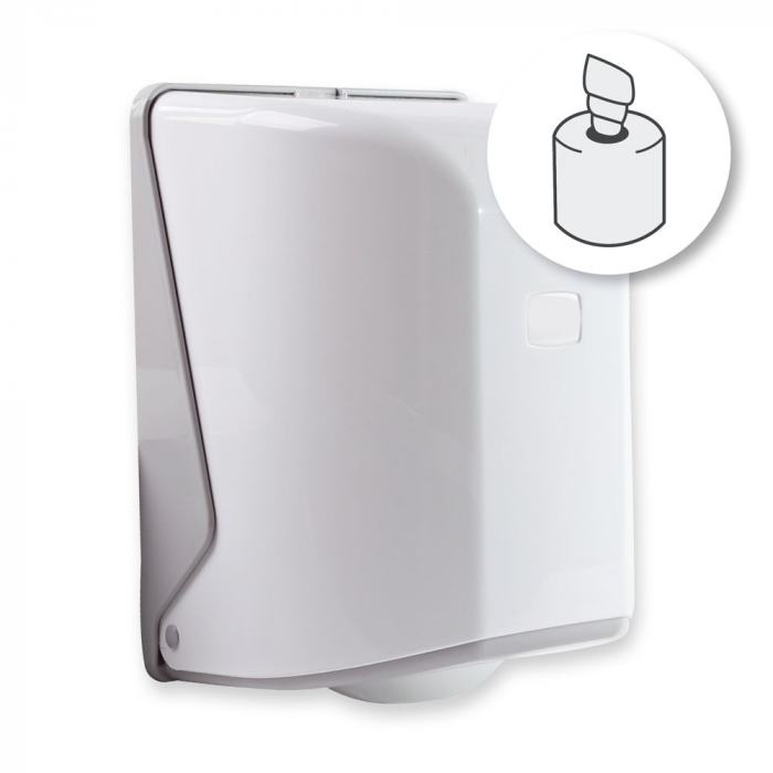 Handtuchrollenspender weiß, Kunststoff, für Papierrollen bis Ø 20,0cm (M2)